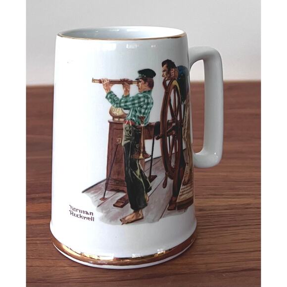 Vintage Norman Rockwell Museum Collection River Pilot Mug cup Collectible - Picture 1 of 5
